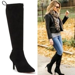 Vince Camuto Ashlina Boot Black Suede Over The Knee High Tall Boots Heeled US 9